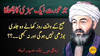 Aurat Subho Roz Sabzi Ka Aik Chilka Kha Ly hamesha Jawan Rahe gi   ilM Quotes [upl. by Okia]