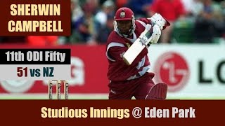 SHERWIN CAMPBELL  11th ODI Fifty  51  Eden Park  1st ODI  WEST INDIES tour of NEW ZEALAND 2000 [upl. by Tadeas651]