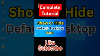 Hide and Show Desktop icon in Window 10 techtutorial window10 techshorts [upl. by Adey323]