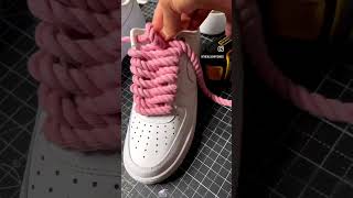 DIY How to Make Dip Dye Rope Laces AF1 Custom Sneaker  Easy Step by Step SATISFYING 🪢👟 shorts [upl. by Isoj]