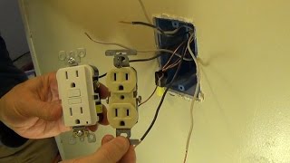 How to Install a Ground Fault Circuit Interrupter GFCI Outlet Plug [upl. by Goldshlag670]