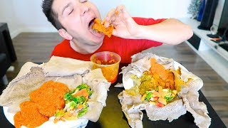 Super Spicy amp Delicious Ethiopian FamilySize Platter • MUKBANG [upl. by Trueblood114]