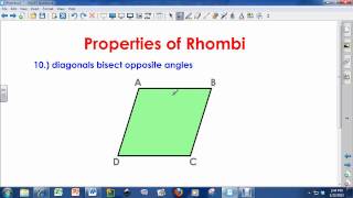 Properties of Rhombi Rhombus [upl. by Ainod122]