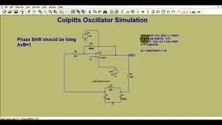 LTSpice Opamp Colpitts Oscillator Simulation  Design amp Simulation of 112KHz Colpitts Oscillator [upl. by Bucky]