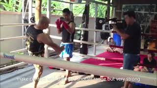 Muay Thai  Thai Boxing quotTeepquot Front push kick masterclass by Golden Era legend Burklerk Pinsinchai [upl. by Ainessey]