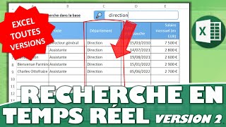 Comment effectuer une recherche en temps réel méthode compatible avec toutes les versions dExcel [upl. by Atteram]