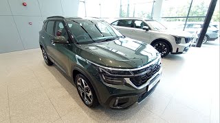 Kia Seltos SP2i GTLine Olive Green 15 CVT facelift walkaround exterior and interior Brunei [upl. by Ahsilav]