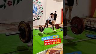 CLASSIC 165Kg Deadlift🇮🇳weight 59Kg shorts😱 powerlifting viralshort 🥱 [upl. by Enicar]