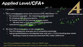 Financial Modelling MarkMeldrumcom for Applied LevelCFA candidates begins September 9 2024 [upl. by Moretta]