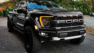 2023 Ford F150 Raptor Black  interior and Exterior Details Wild Truck [upl. by Oznarol15]