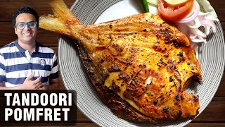 Tandoori Pomfret Recipe  How To Make Tandoori Pomfret At Home  Fish Recipe By Chef Varun Inamdar [upl. by Ahsikym]