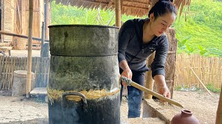 FULL VIDEO 15 days of fermentation distilling alcohol from corn and gardening  Anh Bushcraft [upl. by Enirehtac]