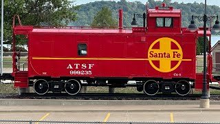 Atchison Topeka and Santa Fe Railway Santa Fe caboose at Ft Madison Iowa [upl. by Hernando]