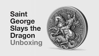 Saint George Slays the Dragon 2 oz Pure Silver Antiqued Collectible Coin [upl. by Till296]