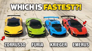 GTA 5 ONLINE  FURIA VS KRIEGER VS EMERUS VS ZORRUSSO WHICH IS FASTEST [upl. by Mireille]