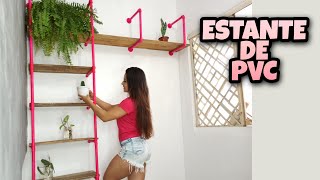 Estante de PVC e madeira estilo industrial Passo a passo DIY [upl. by Oramug9]