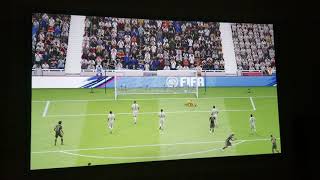 Fifa 19 with Viewsonic PX747 4k projector with 98quot gray projector screen [upl. by Proulx116]