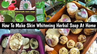 Rose Neem Skin Whitening Herbal Natural Soap At Home  How To Make Soap  Start Business From Home [upl. by Ingra562]