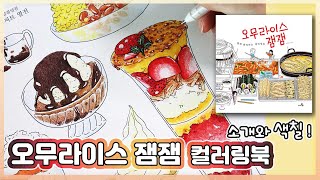 Already famous food coloring book💦 Omurice Jamjam flip through and coloring🍨 [upl. by Tartan]