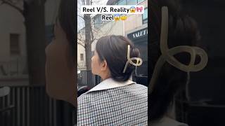 Reel vs Reality😇🎀✨😱 hair hack hairstyle hairstylinghacks trending [upl. by Gregorius]