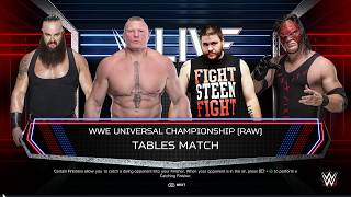 WWE 2K24 FULL MATCH — Braun Strowman vs Brock Lesnar vs Kevin Owens vs Kane — WWE Title Matchquot [upl. by Pavla]