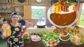 CARNE En JUGO DE NARANJA Arroz y Habichuela COMIDA TÍPICA La vida en el campo [upl. by Harriot]