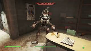 Mantella  Fallout 4  Generative AI  Testing the aggro system with an easily offended Killbot [upl. by Aivirt]