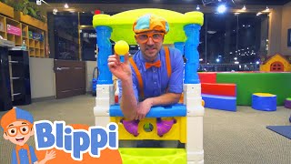 Blippi Visits an Indoor Playground  Kids Fun amp Educational Cartoons  Moonbug Play and Learn [upl. by Ahael]