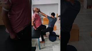 Neck Traction For Cervical Pain Relief peacefulyogajaipur ytstudio yoga shorts shortvideo [upl. by Novj]