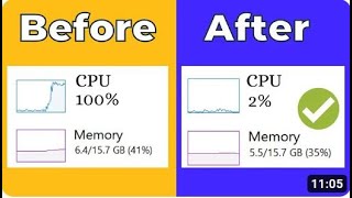 cpu usage too high fix 😱optimize for gaming windows 10 before and after resultcpuusagegamingtest [upl. by Marlow126]