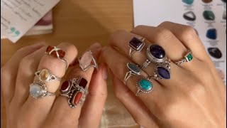 Jewelry collection gemstones rings edition show and tell soft spoken  French accent  lofi asmr [upl. by Kila]