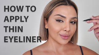 EASY TECHNIQUE FOR PERFECTLY THIN EYELINER  NINA UBHI [upl. by Kehoe929]