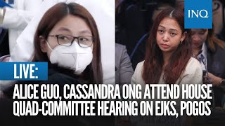 LIVE Alice Guo Cassandra Ong attend House quadcommittee hearing on EJKs Pogos  September 19 [upl. by Etnuhs]