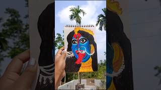 Maa kali drawing oil pastel domsshorts youtubeshorts maa maakali oilpastel paintingstyle [upl. by Brodench]