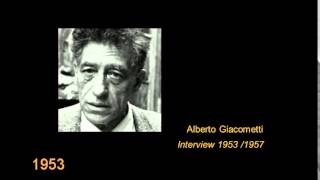 Alberto Giacometti  Entretiens 1953 et 1957 [upl. by Bergeron]