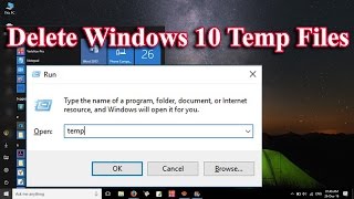 Delete Temp Files in Windows 10 Using Run [upl. by Dewhirst]