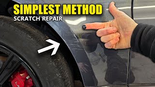 EASIEST way to repair car scratches at home inc Metallics Using a cordless drill Save Money [upl. by Aniryt]