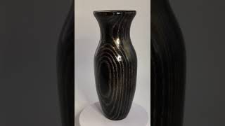 Ebonised Ash vase with gold gilt cream inlay [upl. by Eenolem]