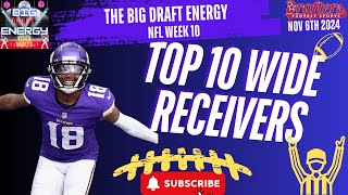 NFL WEEK 10 WIDE RECEIVER RANKINGS [upl. by Nawk40]