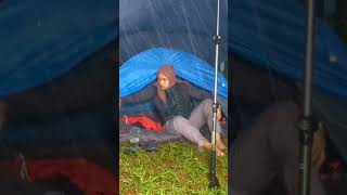 Drenched after setting up the tent in heavy rain camping solocamping solocampinginheavyrain rain [upl. by Aurelius729]