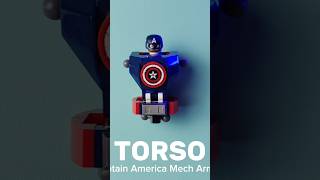 LEGO Captain America Mech Armor Speed Build TORSO 4k shorts lego marvel [upl. by Aric]