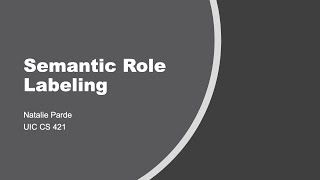 Semantic Role Labeling [upl. by Emolas]