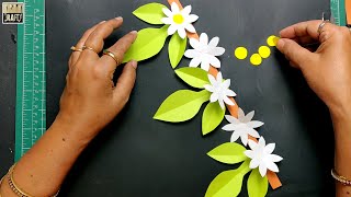 WHITE FLOWER Design for Bulletin Board Border  StudentTeacher Activity  DIY [upl. by Ailenroc869]