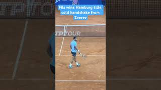 Arthur Fils beats Alexander Zverev in Hamburg Open final cold handshake at net tennis [upl. by Bork164]