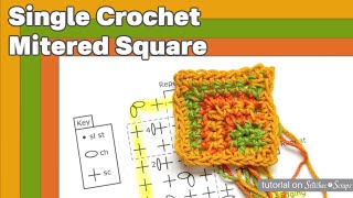 Single Crochet Mitered Squares [upl. by Atteram364]