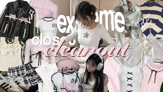 🩰 EXTREME CLOSET CLEANOUT MAKEOVER  TOUR 🎧🎀 organization decluttering aesthetic coquette｡˚♡ [upl. by April754]