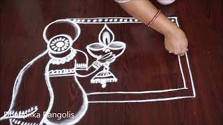 Diwali special rangoli design Happy Diwali kolangal [upl. by Ocirled]