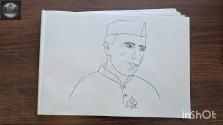 How to draw Jawaher lal nehru ji  Childrens day drawing [upl. by Pallas]