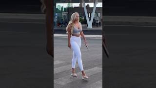 Street fashion style wearing white legging outfit fashion [upl. by Leiuqese]