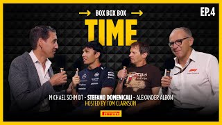 BOX BOX BOX  EP 4  Albon Domenicali and Michael Schmidt talk time in F1® [upl. by Keller]